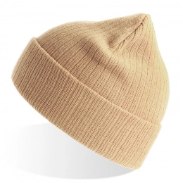 RIO knitted hat with lapel made of rPET/recycled polyester