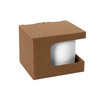 
                                            Box for mugs 23504, 26701, size 12.3x10.0x9.2 cm, micro corrugated cardboard, brown
                                            