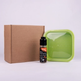 Подарочный комплект для проращивания микрозелени: проращиватель, семена дайкона