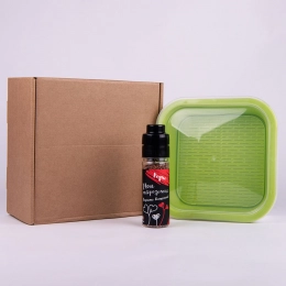 Подарочный комплект для проращивания микрозелени: проращиватель, семена дайкона