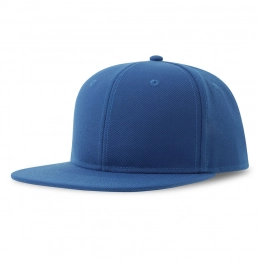 Snap back baseball cap, 6 panels, plastic closure.