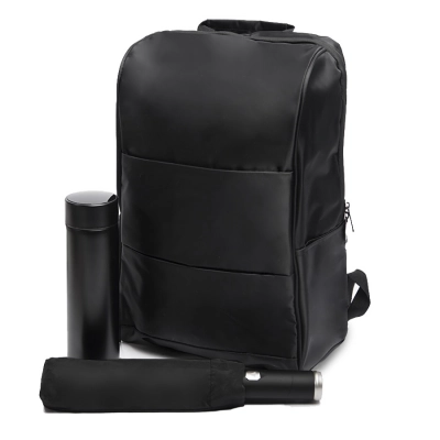 
                                                BLACK POWER gift set: thermos, folding umbrella, backpack, black.
                                                