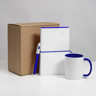 
                                                WHITE VEIL gift set: notebook, pen, mug; white/red
                                                