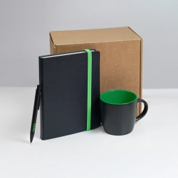 HYPER gift set: mug, daily planner, pen; black/blue.