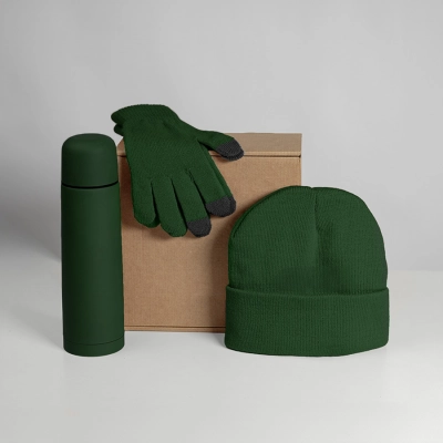 
                                                Gift set GET WARM: gloves, hat, thermos; green
                                                