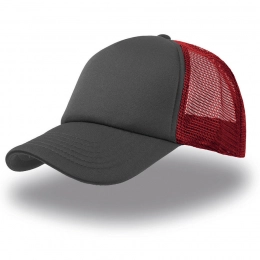 Бейсболка  RAPPER, 5 клиньев, пластиковая застежка красная