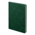 Undated green Muse diary, A5, with a decorative stripe, brown color, cream block.
