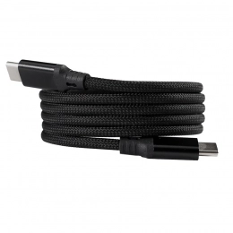 COIL magnetic cable for charging and data transfer, 100W, 480Mbps, nylon braided, black.