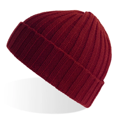
                                                Knitted hat SHORE with lapel in rPET / recycled polyester
                                                