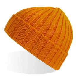 Knitted hat SHORE with lapel in rPET / recycled polyester