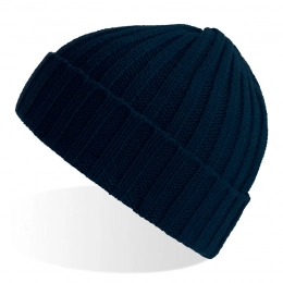 Knitted hat SHORE with lapel in rPET / recycled polyester