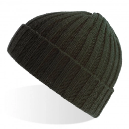 Knitted hat SHORE with lapel in rPET / recycled polyester