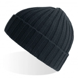 Knitted hat SHORE with lapel in rPET / recycled polyester