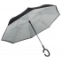 Реверсивный зонт-трость FLIPPE, черный, светло-серый Реверсивный зонт-трость FLIPPE, черный, светло-серый