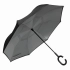Реверсивный зонт-трость FLIPPE, черный, светло-серый Реверсивный зонт-трость FLIPPE, черный, светло-серый