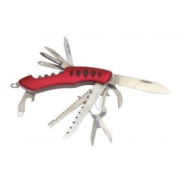 11 piece pocket knife BIG R., red, silver