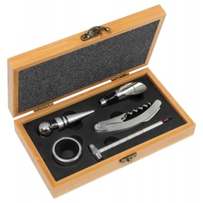 
                                            Wine set BAMBOO PLEASURE, brown, silver
                                            