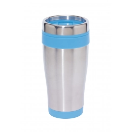 Колба двустенная LUNGO, синяя, серебристая