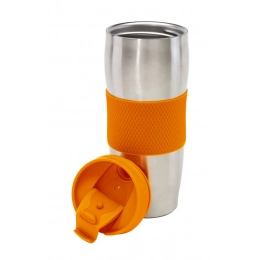 Термокружка AU LAIT, оранжевая, серебристая