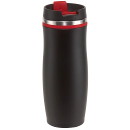 Кружка дорожная двустенная DARK CREMA, черный, красный