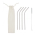 Stainless steel straw kit DRINK HAPPY, silver