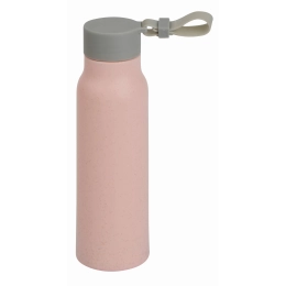 Glass drinking bottle ECO DRINK, pink