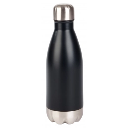 Travel flask PARKY, black, silver