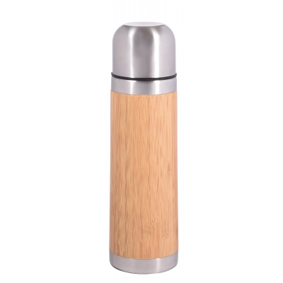 
                                            Insulated travel mug BAMBOO SPACE, brown, silver
                                            