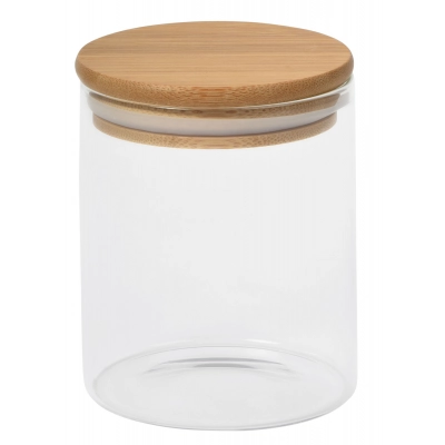 
                                            Glass storage jar ECO STORAGE, approx. 450 ml, brown, transparent
                                            
