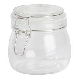 Glass storage jar CLICKY, approx. 500 ml, transparent