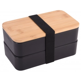 Lunch box DOUBLE LEVEL, black