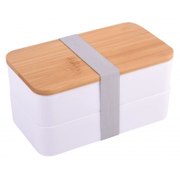 Lunch box DOUBLE LEVEL, white