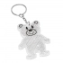 Reflective teddy key ring TEDDY, white