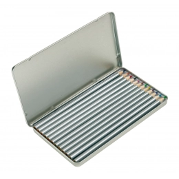 12 long coloured pencils SILVERSTAR, silver