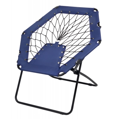 
                                            Portable bungee chair CHILL OUT, black, blue
                                            