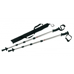 Extendable trekking sticks FIT AND FUN, black, silver