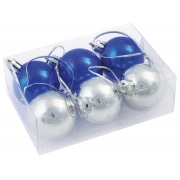 Christmas ornaments XMAS LINE, blue, silver