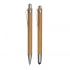 Writing set DOUBLE BAMBOO, brown, silver