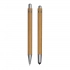 Writing set DOUBLE BAMBOO, brown, silver