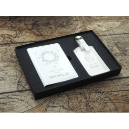 Набор из обложки для паспорта и бирки для багажа