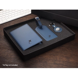 Набор: обложка для паспорта, багажная бирка и брелок для ключей