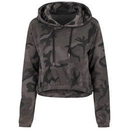 Sweatshirts & -jackets. Ladies Camo Cropped Hoody