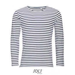 Men`s Long Sleeve Striped T-Shirt Marine