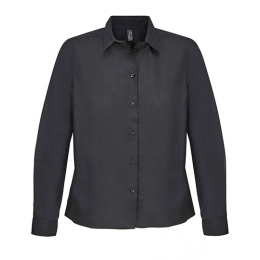 Блузки. Женская рубашка из поплина с длинным рукавом 