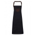 Division Waxed Look Denim Bib Apron With Faux Leather Division Waxed Look Denim Bib Apron With Faux Leather