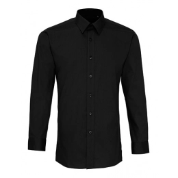 Men`s Long Sleeve Fitted Poplin Shirt