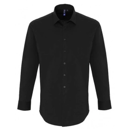 Mens Stretch Fit Poplin Long Sleeve Cotton Shirt