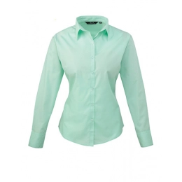 Ladies` Poplin Long Sleeve Blouse
