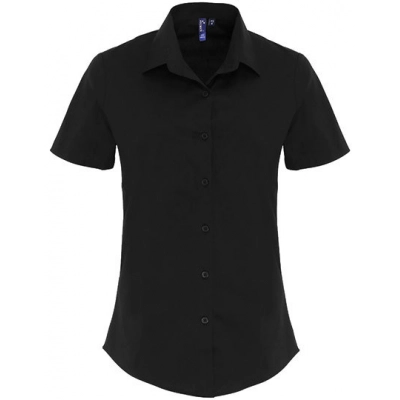 
                                                Ladies Stretch Fit Poplin Short Sleeve Cotton Shirt
                                                