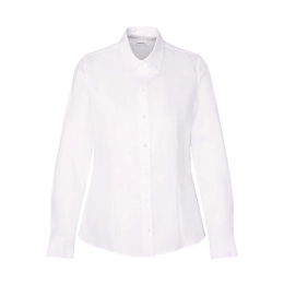 Блузки. Женская блузка приталенного кроя из тонкого твила с длинным рукавом.